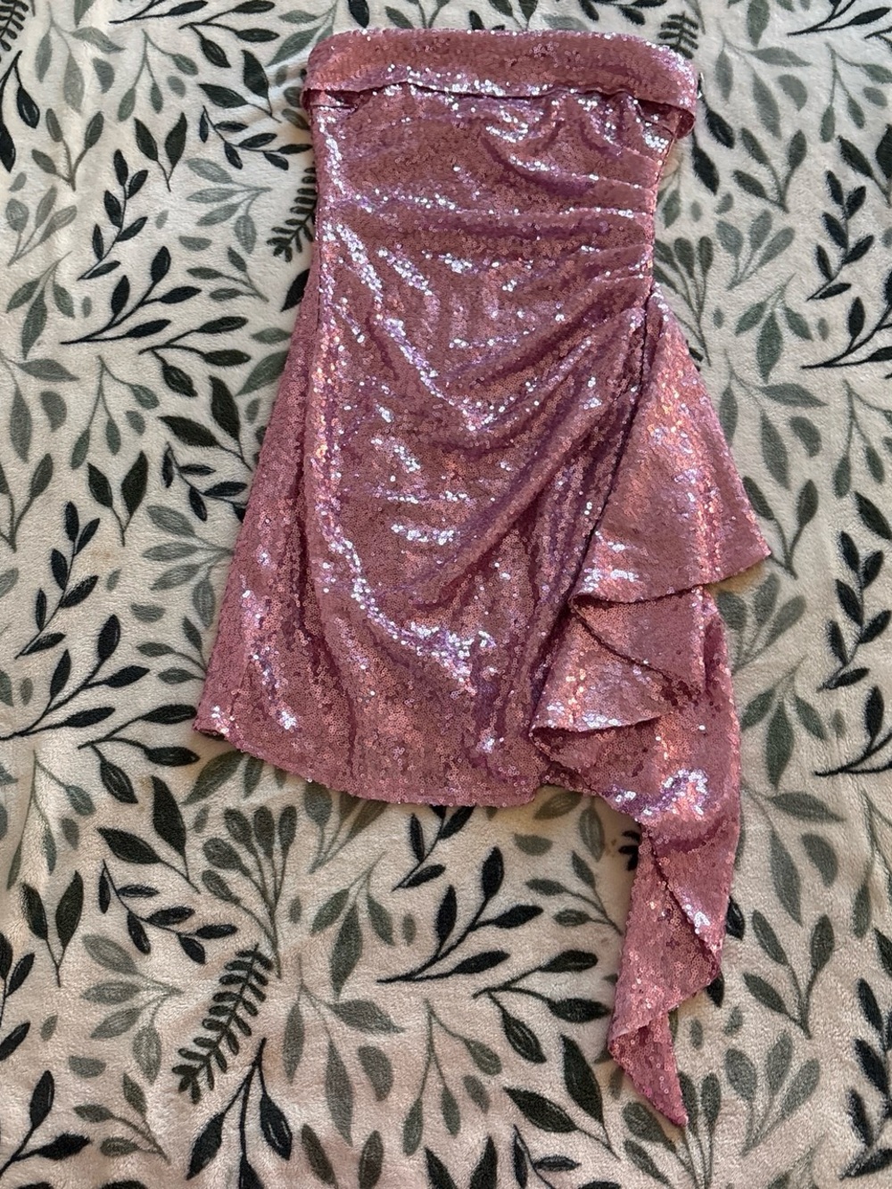 Windsor strapless Pink Sequin Party Dress perfect for hoco
